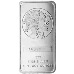 SILVER BARS 10 OZ - 10 OZ SILVER BUFFALO BAR