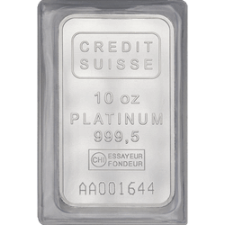 PLATINUM BARS 10 OZ - 10 OZ PLATINUM BAR CREDIT SUISSE