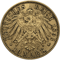 WORLD GOLD - 10 MARK GERMAN GOLD COIN
