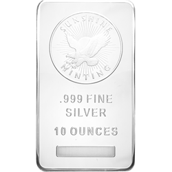 SILVER BARS 10 OZ - 10 OZ SILVER BAR SUNSHINE MINT