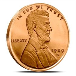 COPPER - 1 OZ COPPER ROUND WHEAT CENT - LOT OF 10
