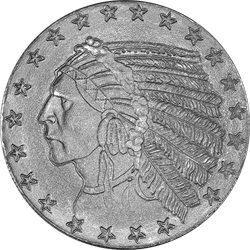SILVER ROUNDS 1 OZ - 1 OZ SILVER ROUND $5 INDIAN DESIGN