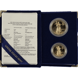 AMERICAN PROOF GOLD EAGLE - 2 PIECE AMERICAN GOLD EAGLE SET PROOF
