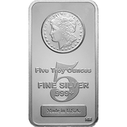 SILVER BARS ASSORTED WEIGHT - 5 OZ SILVER BAR MORGAN