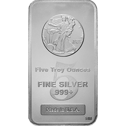 SILVER BARS ASSORTED WEIGHT - 5 OZ SILVER BAR WALKING LIBERTY