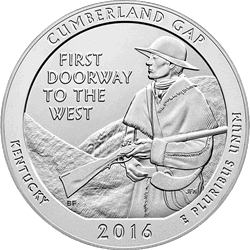 AMERICA THE BEAUTIFUL - 2016 5 OZ SILVER ATB CUMBERLAND GAP