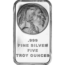 SILVER BARS ASSORTED WEIGHT - 5 OZ SILVER BAR BUFFALO