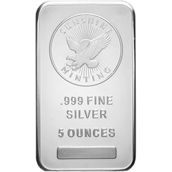 SILVER BARS ASSORTED WEIGHT - 5 OZ SILVER BAR SUNSHINE MINT